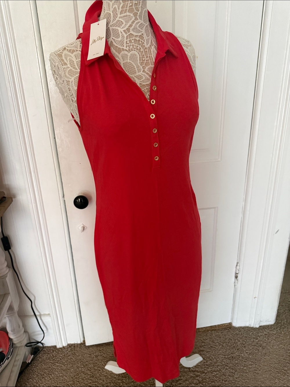 Stunning red Lilly Pulitzer sleeveless polo dress